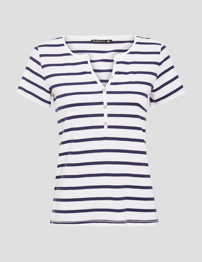 T-shirt manches courtes ecru femme