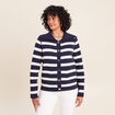 Veste r&eacute;versible en maille bleu femme