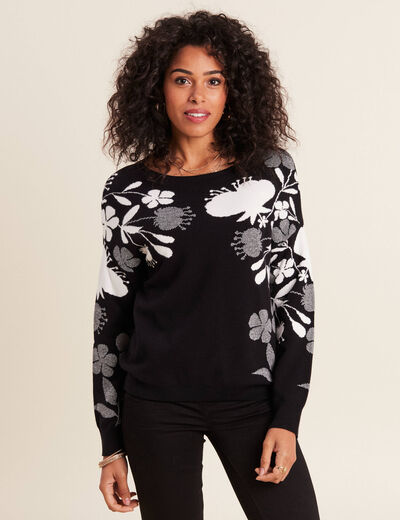 Pull manches longues blanc femme