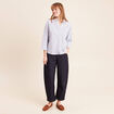 Chemise manches 3/4 bleu femme