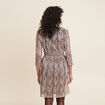 Robe évasée manches 3/4 rose femme