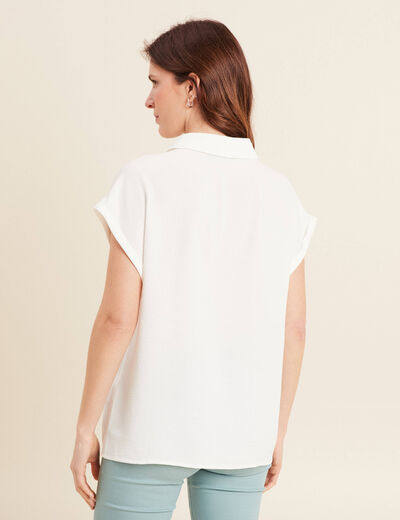 Blouse manches courtes ecru femme