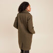 Manteau 3 en 1 col montant doubl&eacute; vert kaki femme