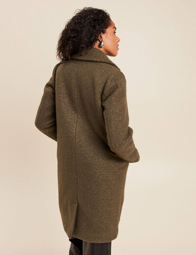 Manteau 3 en 1 col montant doubl&eacute; vert kaki femme