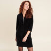 Robe droite velours noir femme