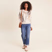 Pull col rond &agrave; sequins couleur or femme
