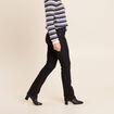 Jean droit ceintur&eacute; taille standard noir femme