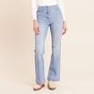Jean coupe bootcut taille haute denim bleach femme