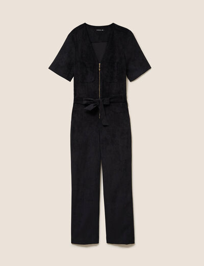 Combinaison en velours noir femme