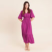 Robe &eacute;vas&eacute;e col v longueur genou violet clair femme