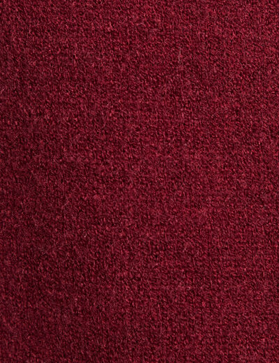 gilet droit court sans manches col rond bordeaux femme