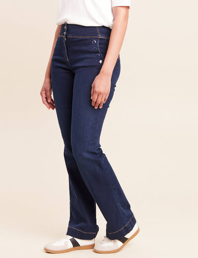 Jean bootcut taille haute denim brut femme