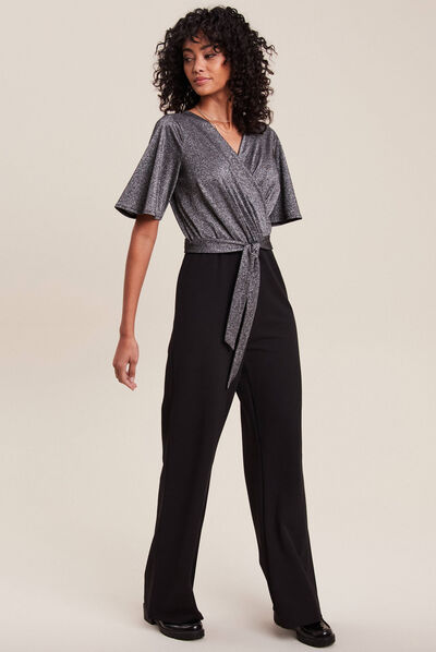 Combinaison pantalon droite noir femme