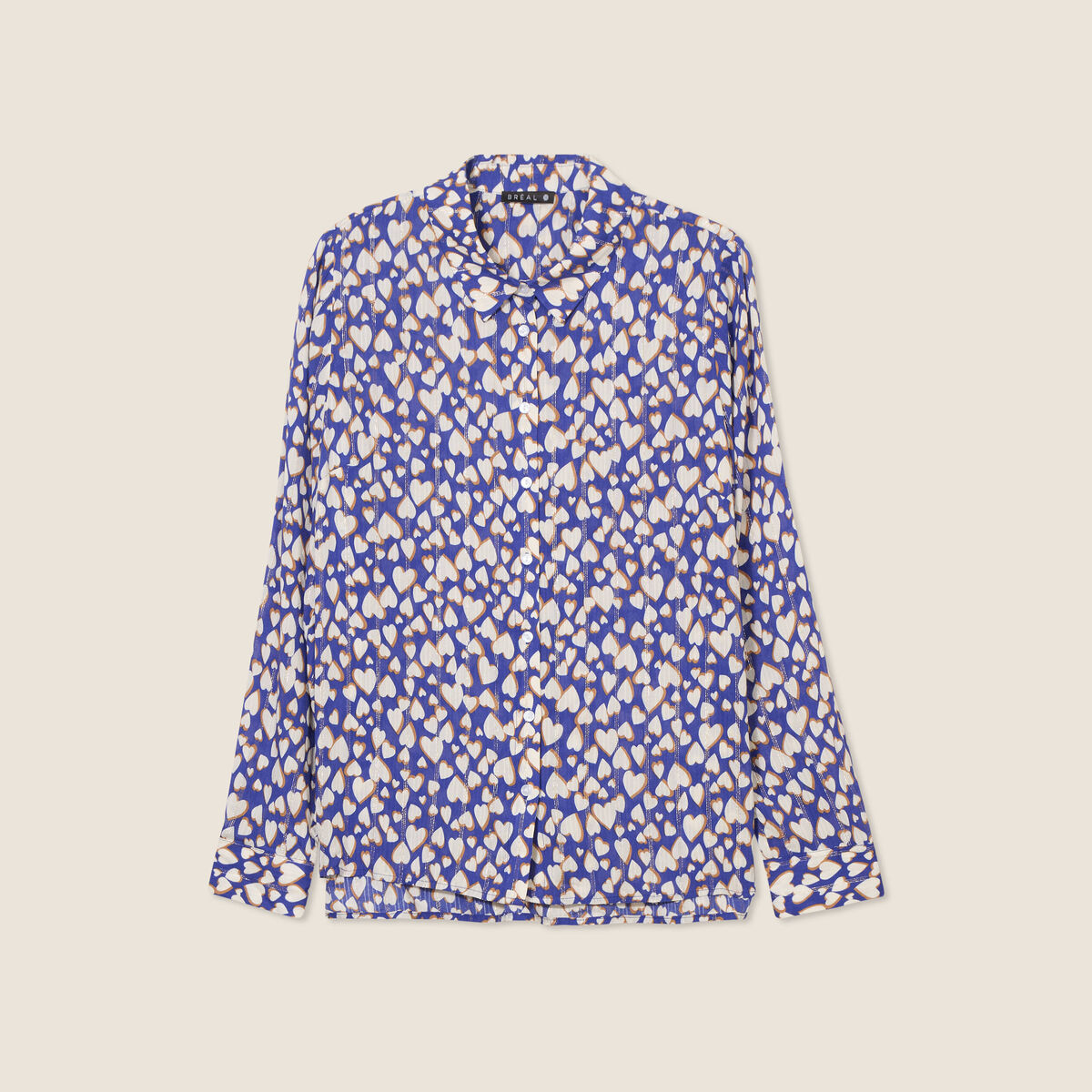 Chemise manches longues bleu femme
