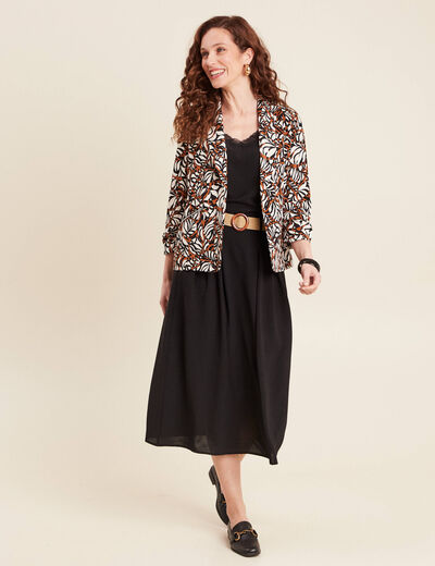 Veste tailleur col châle marron femme