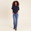 Pull col montant bleu marine femme