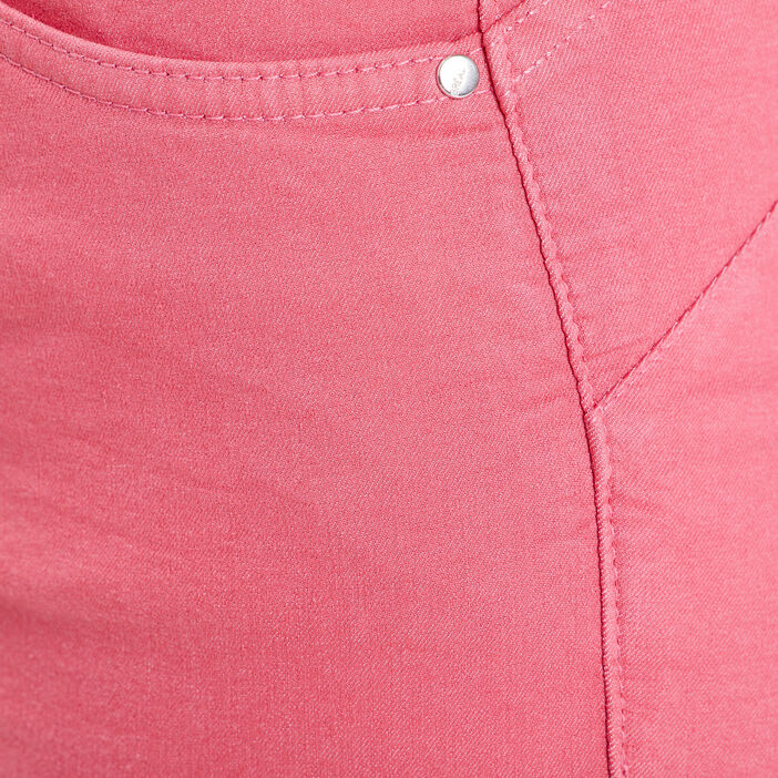 Pantacourt droit taille standard vieux rose femme