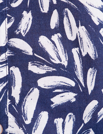 Chemise manches longues bleu foncé femme