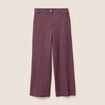 Jean large 7/8&egrave;me bordeaux femme