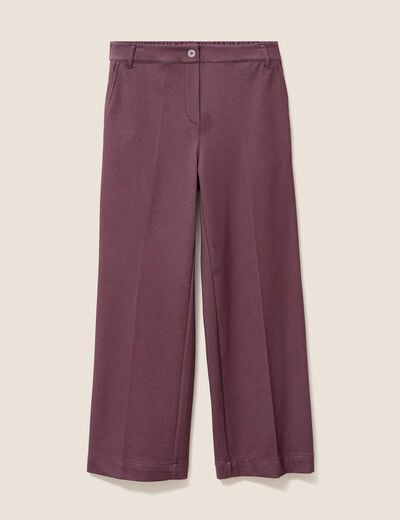 Jean large 7/8&egrave;me bordeaux femme