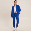 Veste droite fluide bleu electrique femme