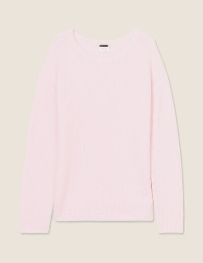 Pull manches longues rose femme