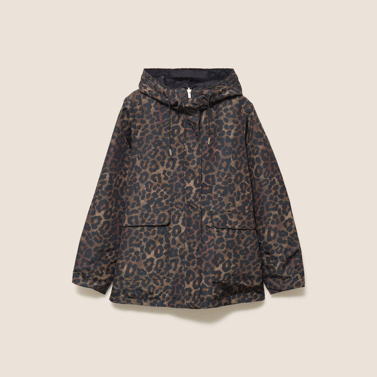 Parka cintr&eacute;e r&eacute;versible &agrave; capuche marron femme