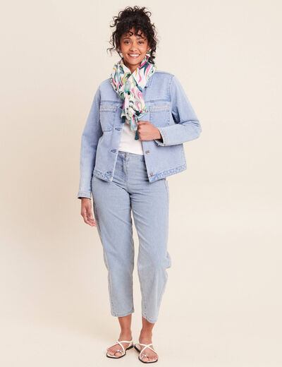 Veste manches longues en jean denim baby bleu femme