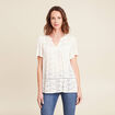 Blouse ample manches courtes ecru femme