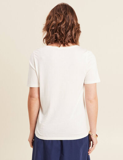 T-shirt manches courtes ecru femme