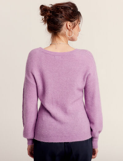 Pull manches longues violet femme