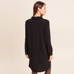 Robe droite courte en maille col chemise noir femme