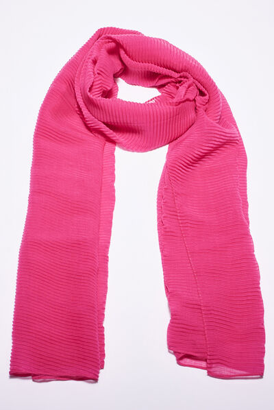 Foulard plissé rose fushia femme