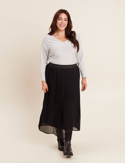 Pull manches longues couleur argent femme