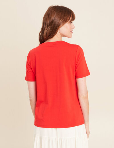 T-shirt manches courtes rouge femme