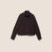 Veste ample courte col montant marron fonc&eacute; femme