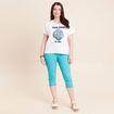 Pantacourt magique Le L&eacute;ger coupe droite vert turquoise femme
