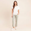 Jean coupe mom 7/8&egrave;me vert clair femme