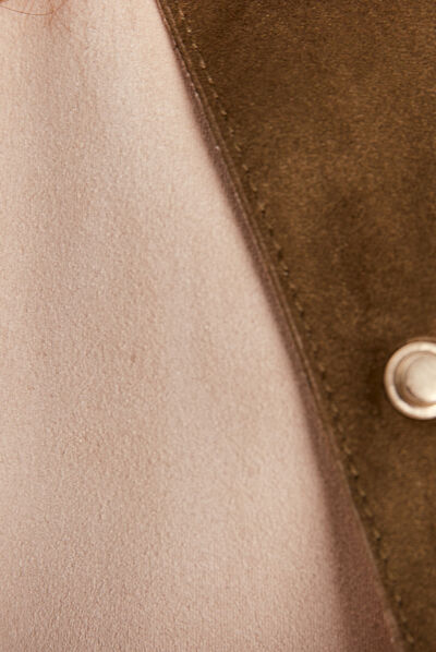 Veste droite réversible beige femme