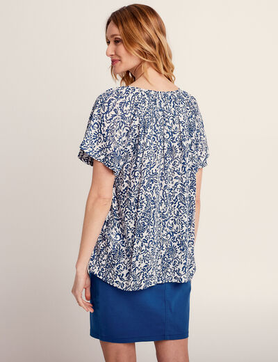 Blouse manches courtes blanc femme