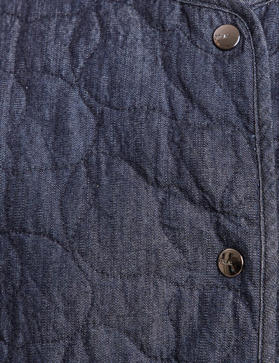 Doudoune doublée sans col denim brut femme