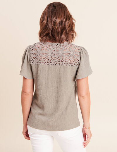T-shirt manches courtes vert clair femme