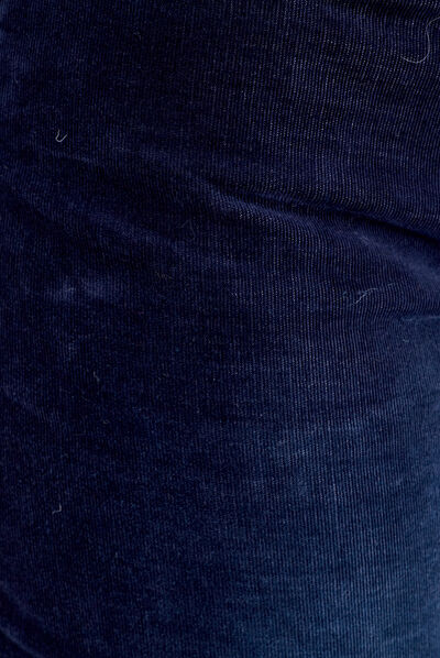 Pantalon ajusté velours bleu foncé femme