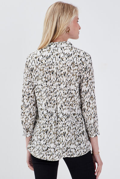 Chemise manches 3/4 ecru femme