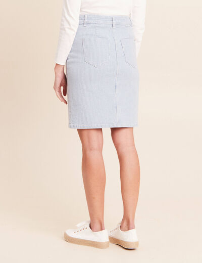Jupe taille haute bleu femme