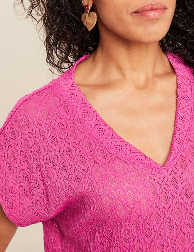 T-shirt manches courtes rose femme