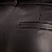Pantalon droit simili cuir noir femme
