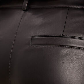 Pantalon droit simili cuir noir femme