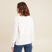 Pull col rond ecru femme