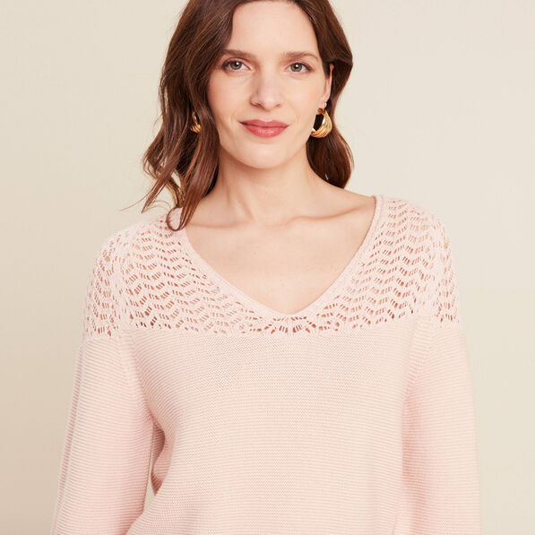 pull confectionne en france vieux rose femme Pull confectionné en France vieux rose femme